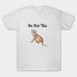 Go Get 'Em Tiger Watercolor Illustration T-Shirt